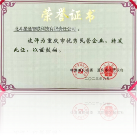 重慶市優(yōu)秀民營(yíng)企業(yè)證書(shū)